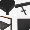 Zestaw do jadalni w ogrodzie z poduszką 5 pcs Czarny polirattan