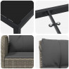 Zestaw do jadalni w ogrodzie z poduszką 7 pcs Szary polirattan