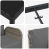 Zestaw do jadalni w ogrodzie z poduszką 7 pcs Szary polirattan