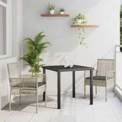 Zestaw do jadalni w ogrodzie 3 pcs Jasnoszary polirattan