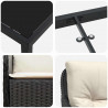 Zestaw do jadalni w ogrodzie z poduszką 5 pcs Czarny polirattan