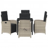 Zestaw do jadalni w ogrodzie 5 pcs Jasnoszary polirattan