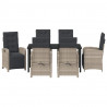 Zestaw do jadalni w ogrodzie 7 pcs Jasnoszary polirattan