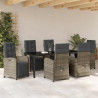 Zestaw do jadalni w ogrodzie 7 pcs Jasnoszary polirattan