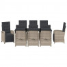 Zestaw do jadalni w ogrodzie 9 pcs Jasnoszary polirattan
