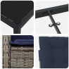 Zestaw do jadalni w ogrodzie z poduszką 5 pcs Szary polirattan