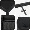 Zestaw do jadalni w ogrodzie z poduszką 5 pcs Czarny polirattan