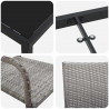 Zestaw do jadalni w ogrodzie z poduszką 5 pcs Szary polirattan