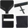 Zestaw do jadalni w ogrodzie z poduszką 5 pcs Czarny polirattan
