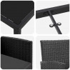 Zestaw do jadalni w ogrodzie z poduszką 5 pcs Czarny polirattan
