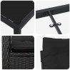 Zestaw do jadalni w ogrodzie z poduszką 7 pcs Czarny polirattan