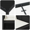 Zestaw do jadalni w ogrodzie z poduszką 5 pcs Czarny polirattan