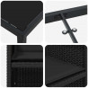 Zestaw do jadalni w ogrodzie z poduszką 5 pcs Czarny polirattan