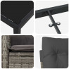 Zestaw do jadalni w ogrodzie z poduszką 7 pcs Szary polirattan