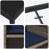 Zestaw do jadalni w ogrodzie z poduszką 9 pcs Szary polirattan
