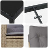 Zestaw do jadalni w ogrodzie z poduszką 7 pcs Beżowy polirattan