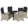 Zestaw do jadalni w ogrodzie 5 pcs Jasnoszary polirattan