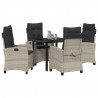 Zestaw do jadalni w ogrodzie 5 pcs Jasnoszary polirattan