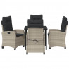 Zestaw do jadalni w ogrodzie 5 pcs Jasnoszary polirattan