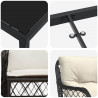 Zestaw do jadalni w ogrodzie z poduszką 7 pcs Czarny polirattan