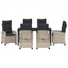 Zestaw do jadalni w ogrodzie 7 pcs Jasnoszary polirattan