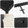 Zestaw do jadalni w ogrodzie z poduszką 5 pcs Czarny polirattan