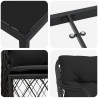 Zestaw do jadalni w ogrodzie z poduszką 7 pcs Czarny polirattan