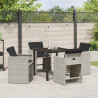 Zestaw do jadalni w ogrodzie 5 pcs Jasnoszary polirattan