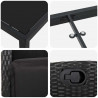 Zestaw do jadalni w ogrodzie z poduszką 5 pcs Czarny polirattan