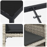 Zestaw do jadalni w ogrodzie 9 pcs Jasnoszary polirattan