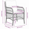 Zestaw do jadalni w ogrodzie z poduszką 3 pcs Szary polirattan