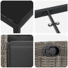 Zestaw do jadalni w ogrodzie z poduszką 7 pcs Szary polirattan