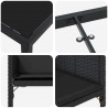 Zestaw do jadalni w ogrodzie z poduszką 5 pcs Czarny polirattan
