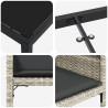 Zestaw do jadalni w ogrodzie 5 pcs Jasnoszary polirattan