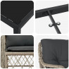 Zestaw do jadalni w ogrodzie 7 pcs Jasnoszary polirattan
