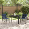 Zestaw do jadalni w ogrodzie 3 pcs Szary i czarny rattan
