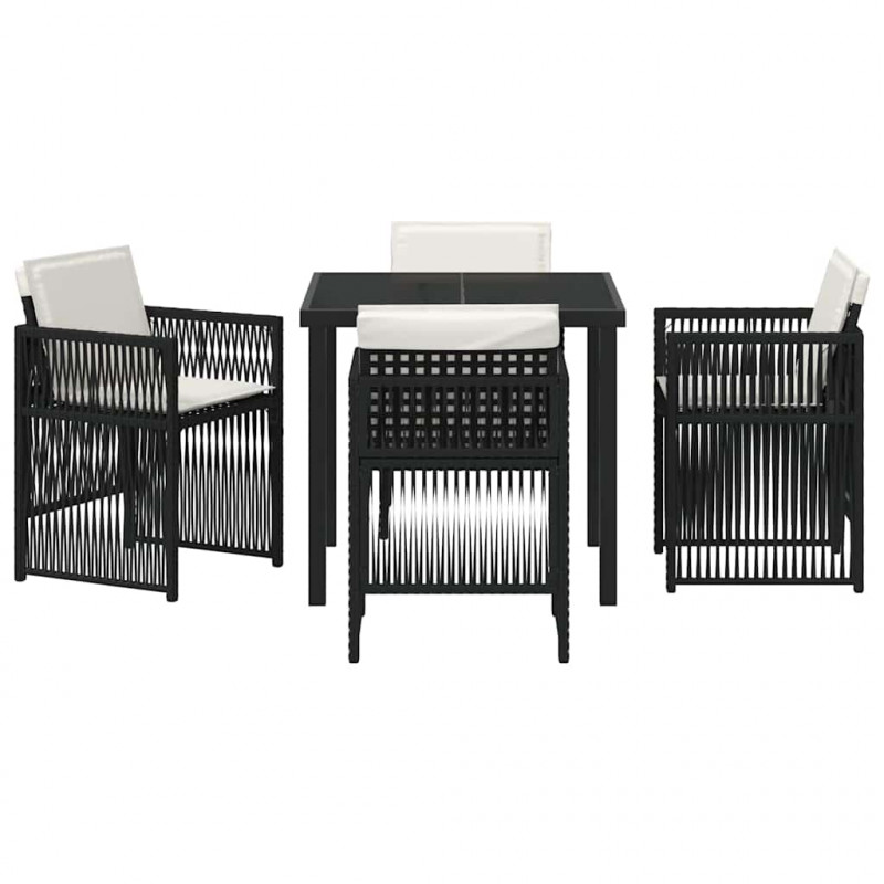 Zestaw do jadalni w ogrodzie 5 pcs Czarny