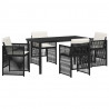 Zestaw do jadalni w ogrodzie 5 pcs Czarny