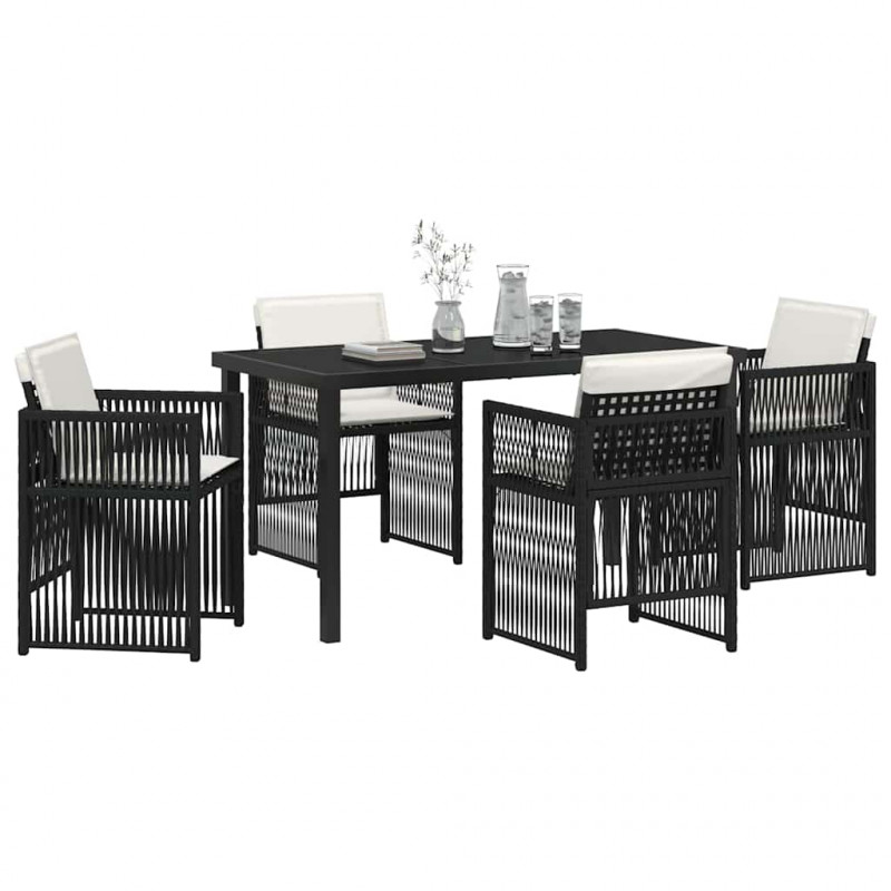 Zestaw do jadalni w ogrodzie 5 pcs Czarny