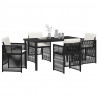 Zestaw do jadalni w ogrodzie 5 pcs Czarny