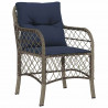 Zestaw do jadalni w ogrodzie 5 pcs Szary i czarny rattan