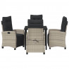 Zestaw do jadalni w ogrodzie 5 pcs Jasnoszary polirattan