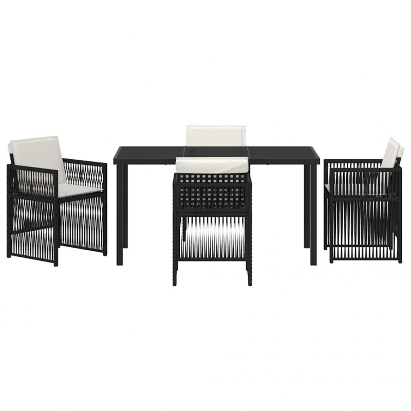 Zestaw do jadalni w ogrodzie 5 pcs Czarny