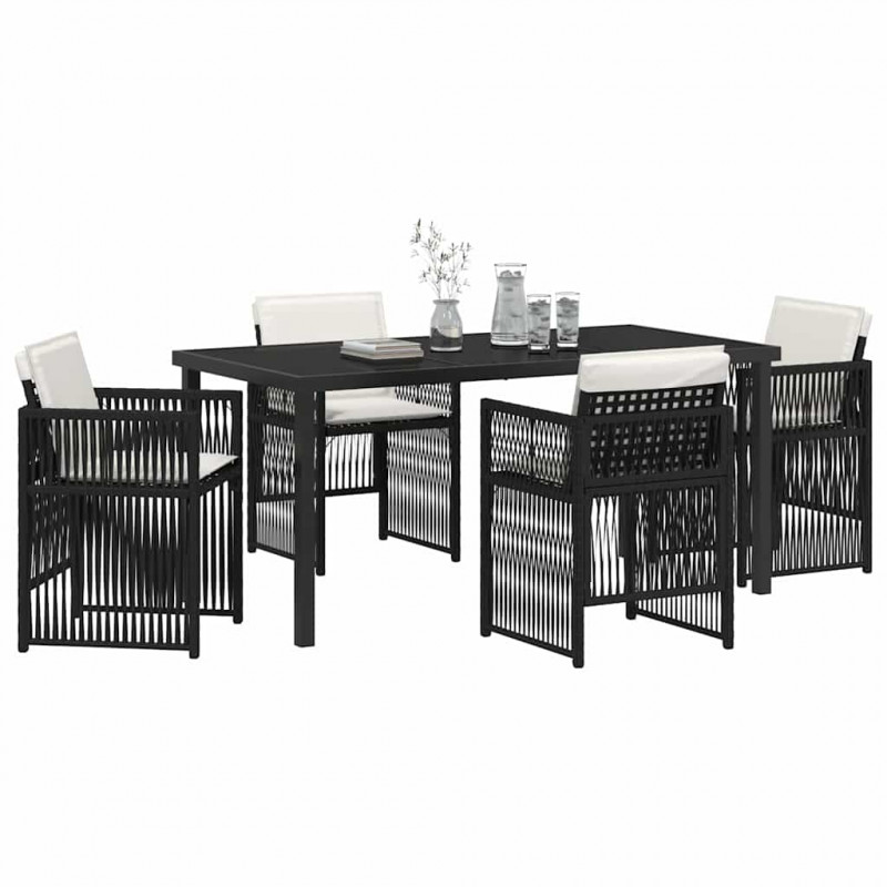 Zestaw do jadalni w ogrodzie 5 pcs Czarny