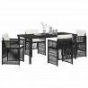 Zestaw do jadalni w ogrodzie 5 pcs Czarny