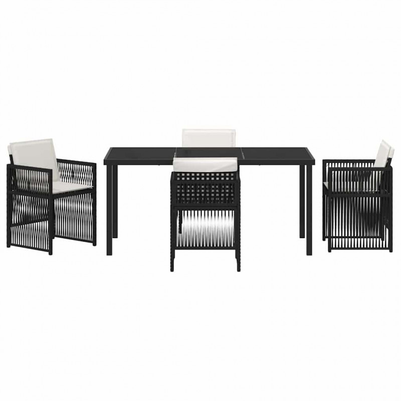 Zestaw do jadalni w ogrodzie 5 pcs Czarny