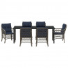 Zestaw do jadalni w ogrodzie 7 pcs Szary i czarny rattan