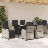 Zestaw do jadalni w ogrodzie 7 pcs Jasnoszary polirattan