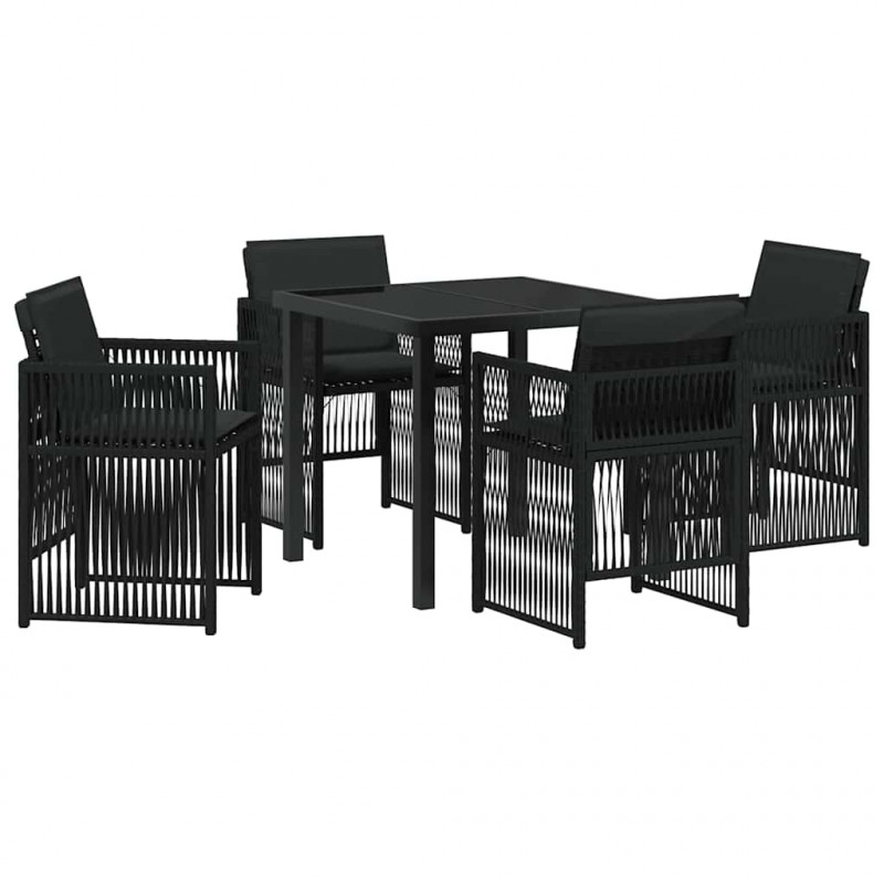 Zestaw do jadalni w ogrodzie 5 pcs Czarny