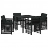 Zestaw do jadalni w ogrodzie 5 pcs Czarny